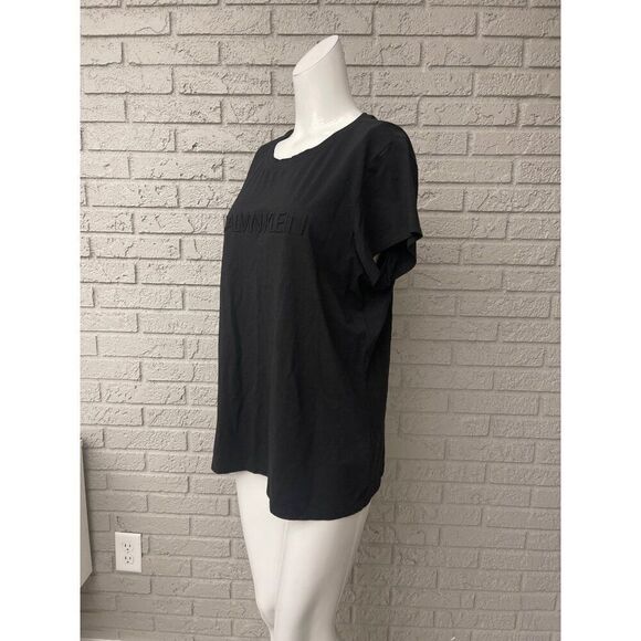 Calvin Klein Women Black Crew Neck Short Sleeve T-Shirt Size XL - Picture 5 of 9